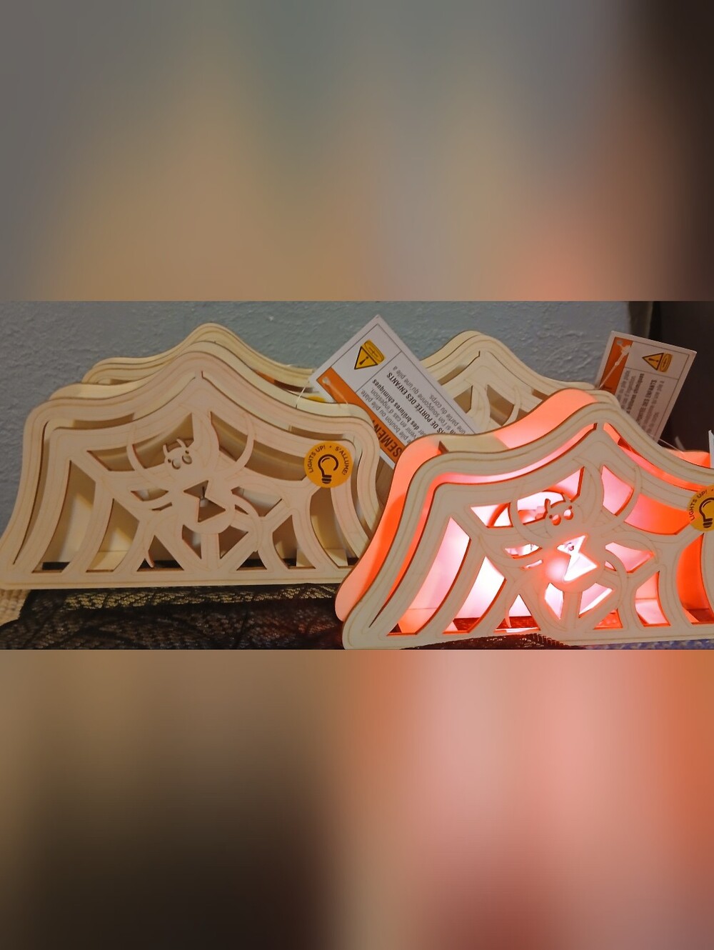 NewLED Plywood Halloween Decor - Spider In Web